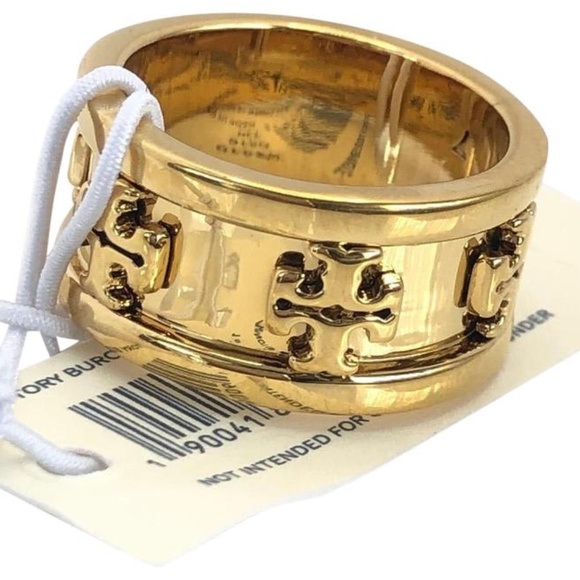 NWT Tory Burch Miller Raised Logo Ring Sz 7 Band Rtl $110 - Picture 4 of 6
